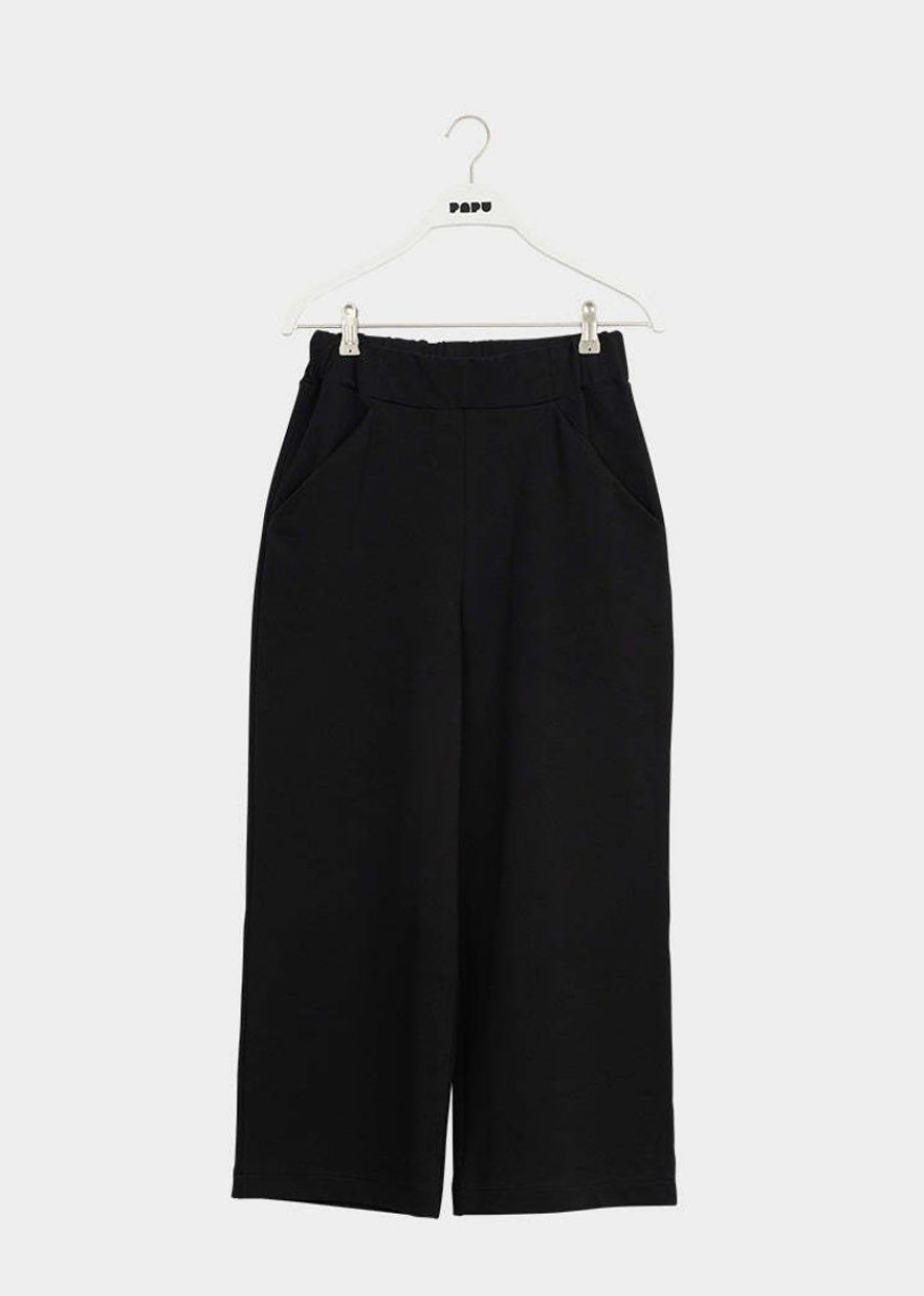 Basics | Papu Papu Wide Leg Housut Pitka, Musta