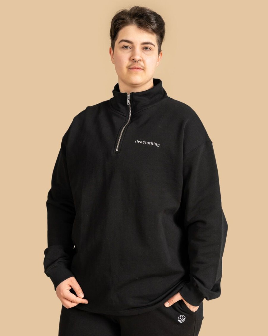 Paidat | Riva Clothing Riva Half-Zip Collegepaita, Musta