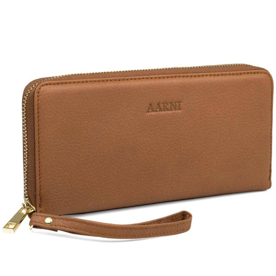 Kellot & Lompakot | Aarni Aarni Hirvennahkainen Clutch, Konjakki/Kulta