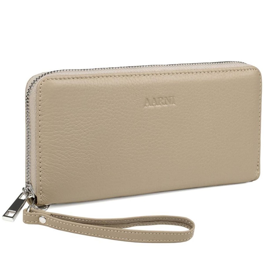 Kellot & Lompakot | Aarni Aarni Hirvennahkainen Clutch, Taupe/Hopea